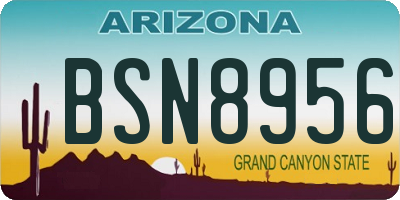 AZ license plate BSN8956