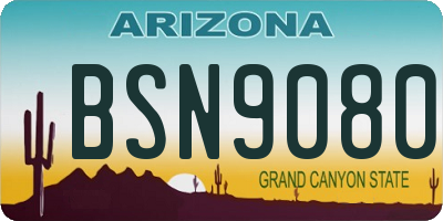 AZ license plate BSN9080