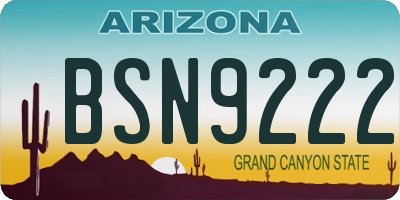 AZ license plate BSN9222