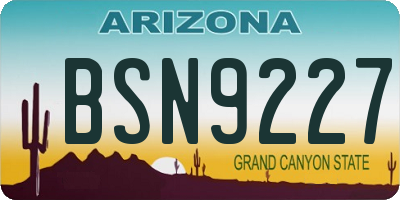 AZ license plate BSN9227