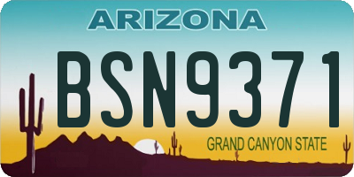 AZ license plate BSN9371