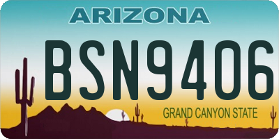 AZ license plate BSN9406