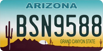 AZ license plate BSN9588