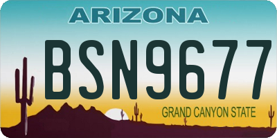 AZ license plate BSN9677