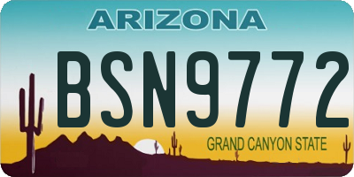 AZ license plate BSN9772