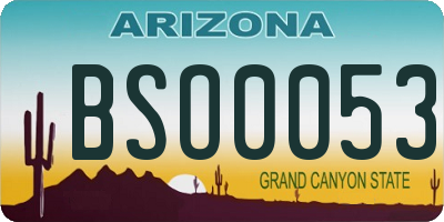 AZ license plate BSO0053