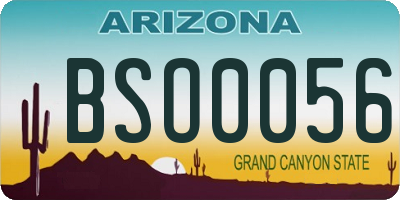 AZ license plate BSO0056