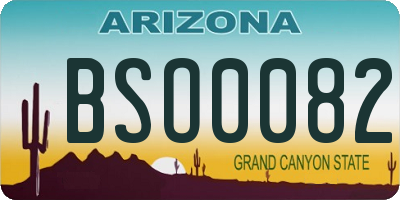 AZ license plate BSO0082