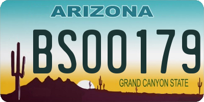AZ license plate BSO0179