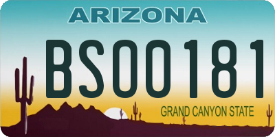 AZ license plate BSO0181