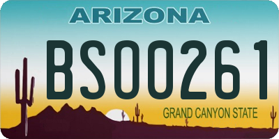 AZ license plate BSO0261
