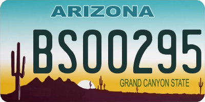 AZ license plate BSO0295