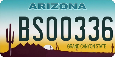 AZ license plate BSO0336