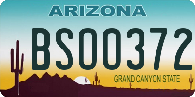 AZ license plate BSO0372