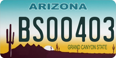 AZ license plate BSO0403