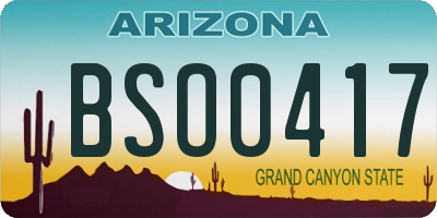 AZ license plate BSO0417