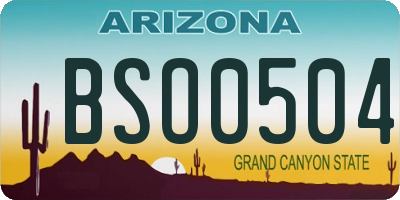 AZ license plate BSO0504