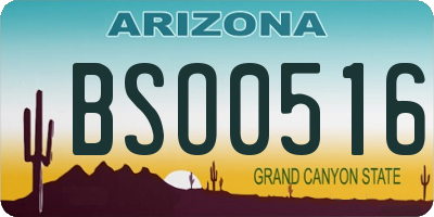 AZ license plate BSO0516