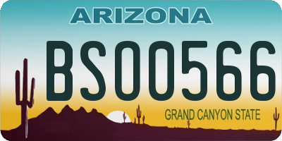 AZ license plate BSO0566