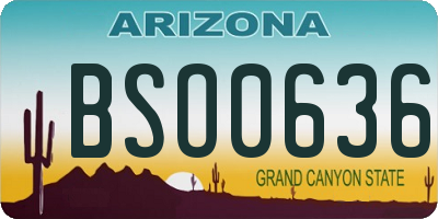 AZ license plate BSO0636