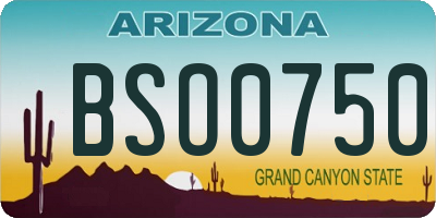 AZ license plate BSO0750
