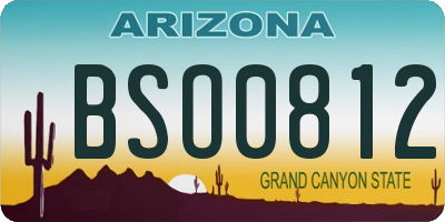 AZ license plate BSO0812