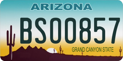 AZ license plate BSO0857