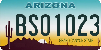 AZ license plate BSO1023