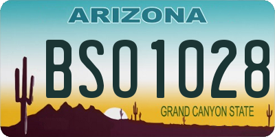 AZ license plate BSO1028