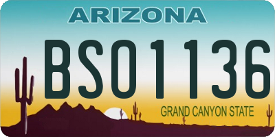 AZ license plate BSO1136