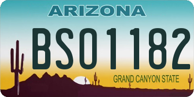 AZ license plate BSO1182