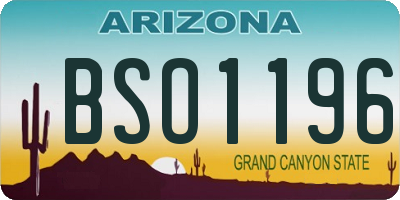 AZ license plate BSO1196