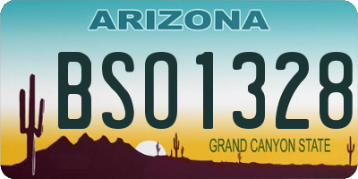 AZ license plate BSO1328