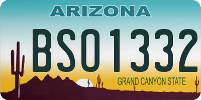 AZ license plate BSO1332