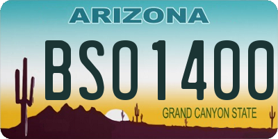 AZ license plate BSO1400