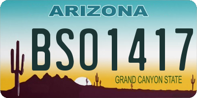 AZ license plate BSO1417