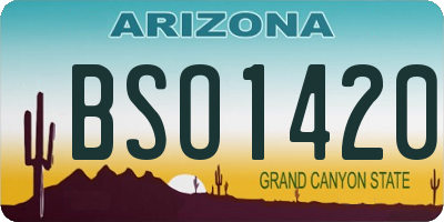 AZ license plate BSO1420