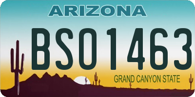 AZ license plate BSO1463