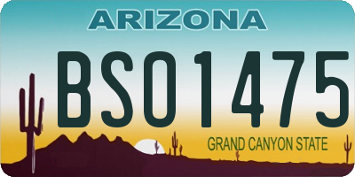 AZ license plate BSO1475