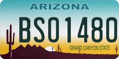 AZ license plate BSO1480