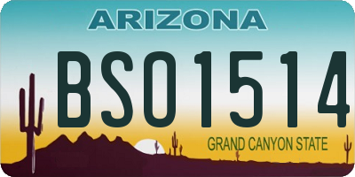 AZ license plate BSO1514