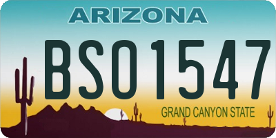 AZ license plate BSO1547