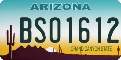 AZ license plate BSO1612