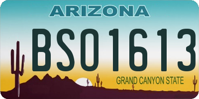 AZ license plate BSO1613