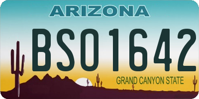 AZ license plate BSO1642