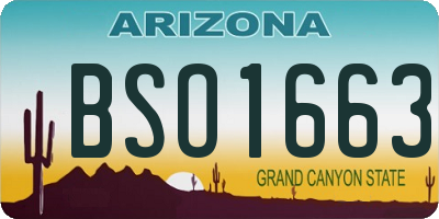 AZ license plate BSO1663