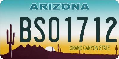 AZ license plate BSO1712