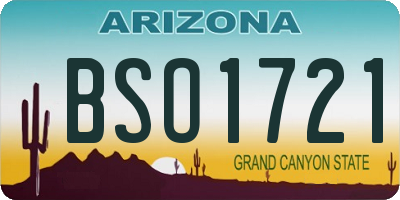 AZ license plate BSO1721