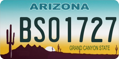 AZ license plate BSO1727