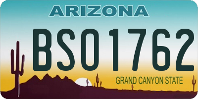 AZ license plate BSO1762